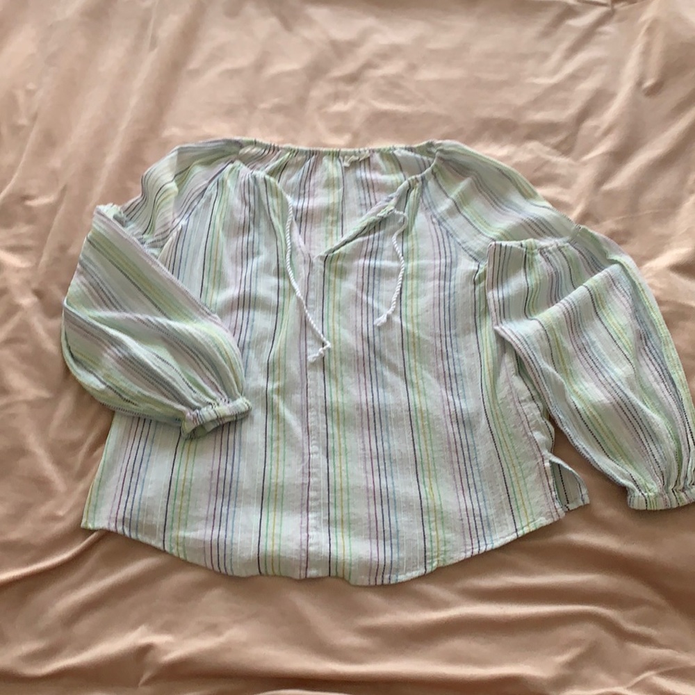 GAP Cotton embroidered tunic w tassel tie